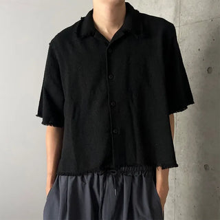 (Unisex) Tweed Short-Sleeve Shirt