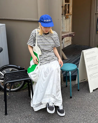 Bust Stitch Mix Border Half T-Shirt
