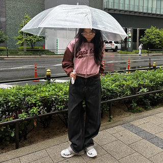 Two-tone varsity jacket