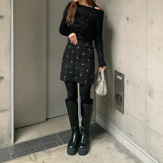 Mohair off-shoulder knit