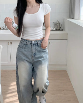 Balloon Wash Denim Pants