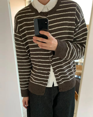 Striped Round Cardigan