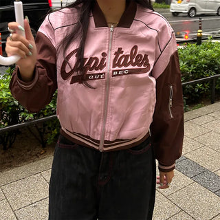 Two-tone varsity jacket