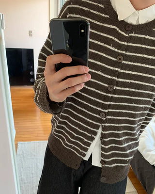 Striped Round Cardigan