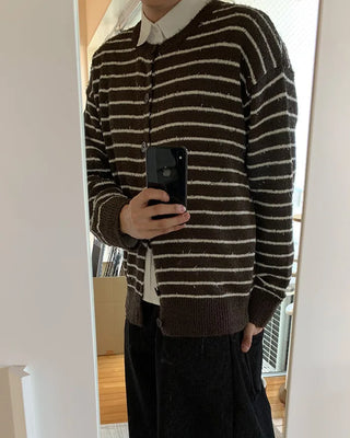 Striped Round Cardigan