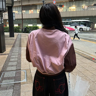 Two-tone varsity jacket