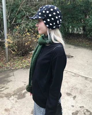 Pom-pom fur scarf