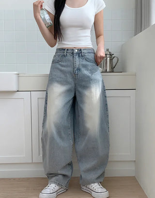 Balloon Wash Denim Pants