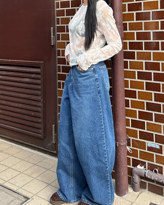 Tulle Flower See-Through Long T-Shirt