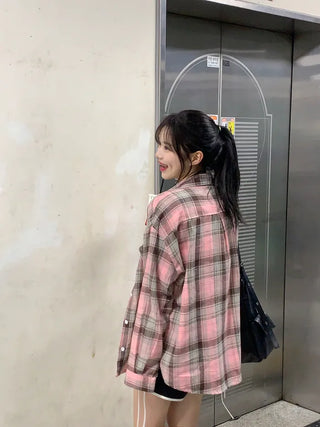 [UNISEX] Oversized Check Shirt