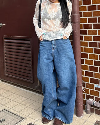 Tulle Flower See-Through Long T-Shirt