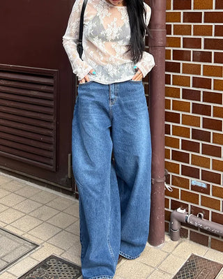 Tulle Flower See-Through Long T-Shirt