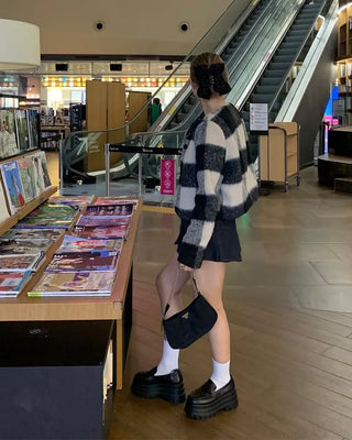 Checked cropped jacket