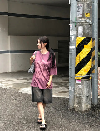 [UNISEX] Printed Oversized Short-Sleeve T-Shirt (3 colors)