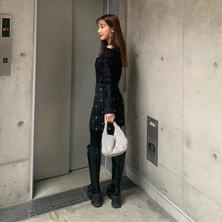 Mohair off-shoulder knit