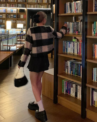 Checked cropped jacket