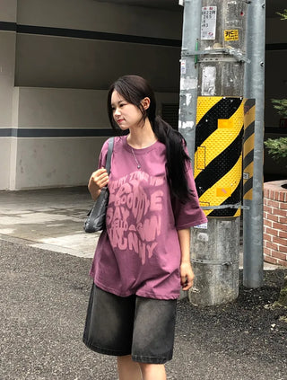 [UNISEX] Printed Oversized Short-Sleeve T-Shirt (3 colors)