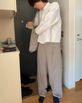 Long wide back banding slacks