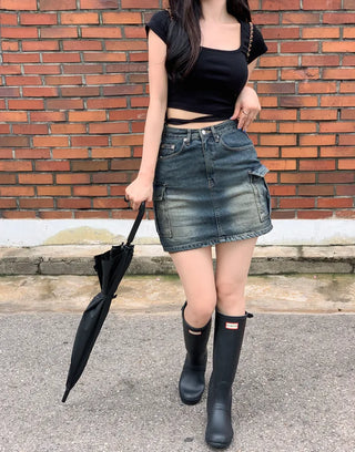 Pocket Vintage Cargo Skirt