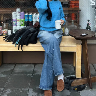 Wool round knit