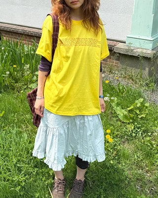Asymmetrical ruffled midi skirt