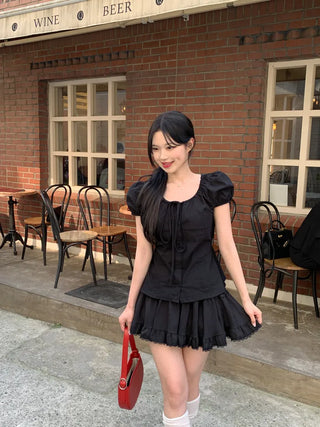[Includes inner shorts] Frill tiered skirt
