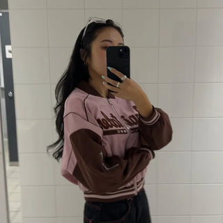 Two-tone varsity jacket