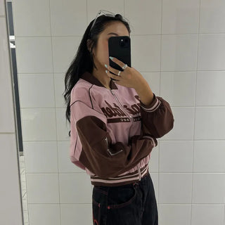 Two-tone varsity jacket