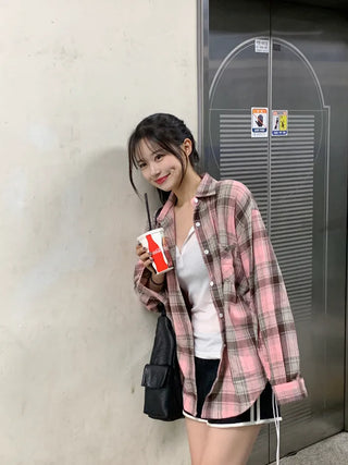 [UNISEX] Oversized Check Shirt