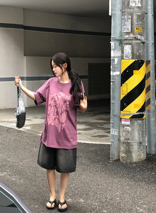[UNISEX] Printed Oversized Short-Sleeve T-Shirt (3 colors)