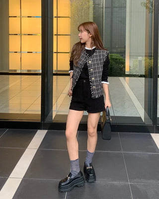 Modern tweed vest