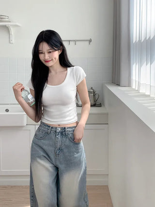 Balloon Wash Denim Pants