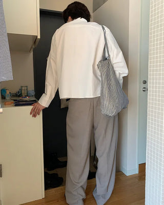 Long wide back banding slacks