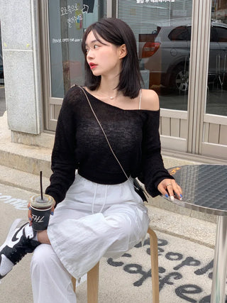 V-neck sheer knit (5 colors)