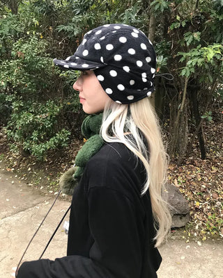 Pom-pom fur scarf