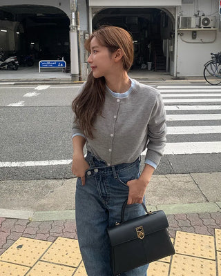 Layered Bicolor Cardigan