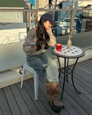 Slash Off-Shoulder High-Gauge Long Knit