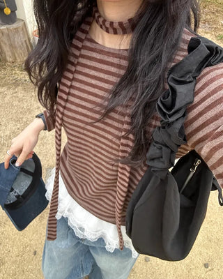 Striped scarf T-shirt