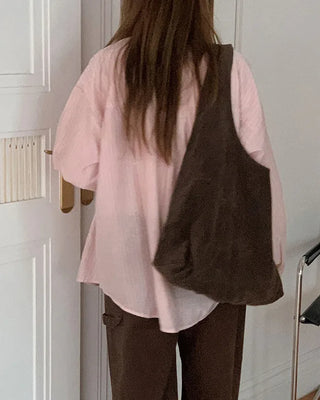 Suede shoulder bag