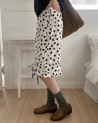 Polka dot midi skirt