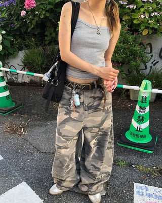 Camouflage Super Wide Cotton Pants
