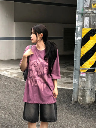 [UNISEX] Printed Oversized Short-Sleeve T-Shirt (3 colors)