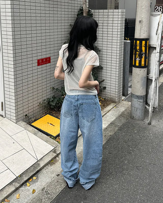 Vintage Wash Denim Pants