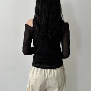 See-through layered T-shirt