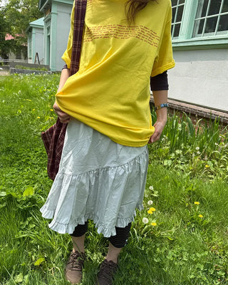 Asymmetrical ruffled midi skirt