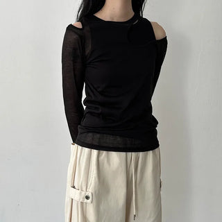 See-through layered T-shirt