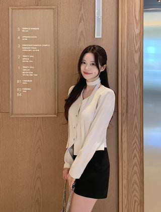 Tie jacket & blouse set