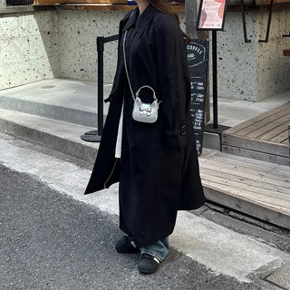 Oversized single trench coat
