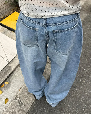 Vintage Wash Denim Pants