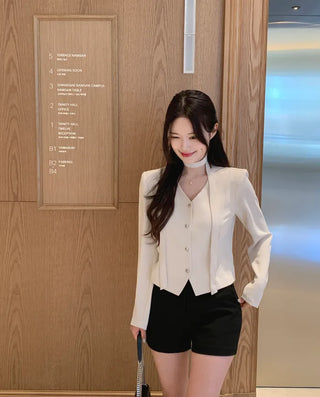 Tie jacket & blouse set